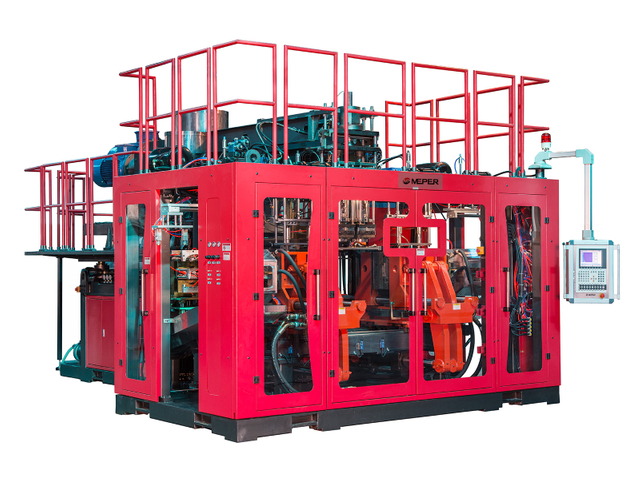 China Meper HDPE Chemical Container Extrusion Blow Molding Machine With Automatic Deflashing